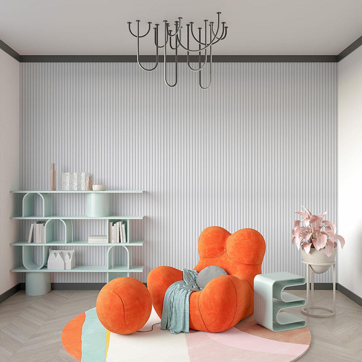 реечная отделка стен из WPC 3000x160x23 мм в интерьере — декоративная рейка под дерево