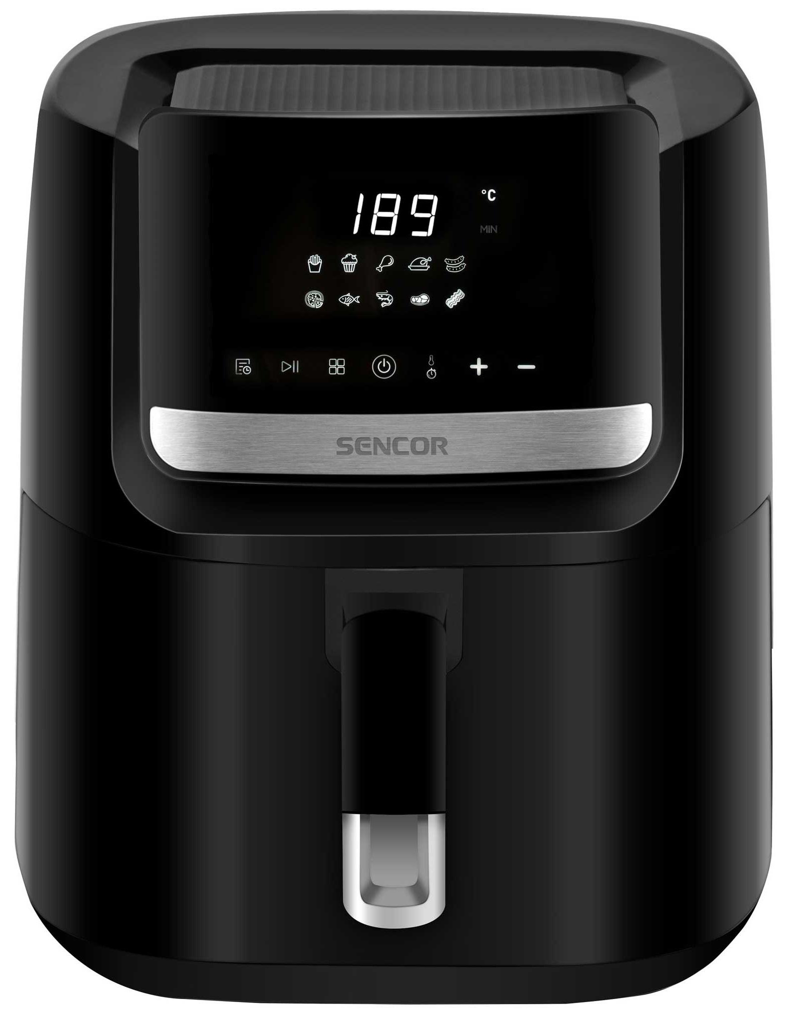 Чорна сенсорна мультипіч Sencor Vita 6,5 л з LED-дисплеєм і кошиком для приготування без олії