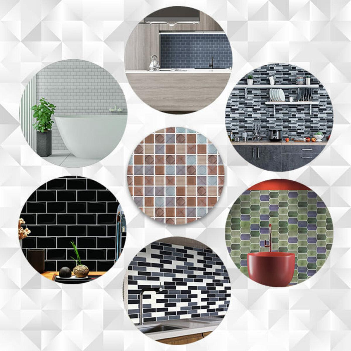 Самоклеящаяся полиуретановая плитка для стен 235x235 мм в интерьере ванной, водостойкая декоративная панель