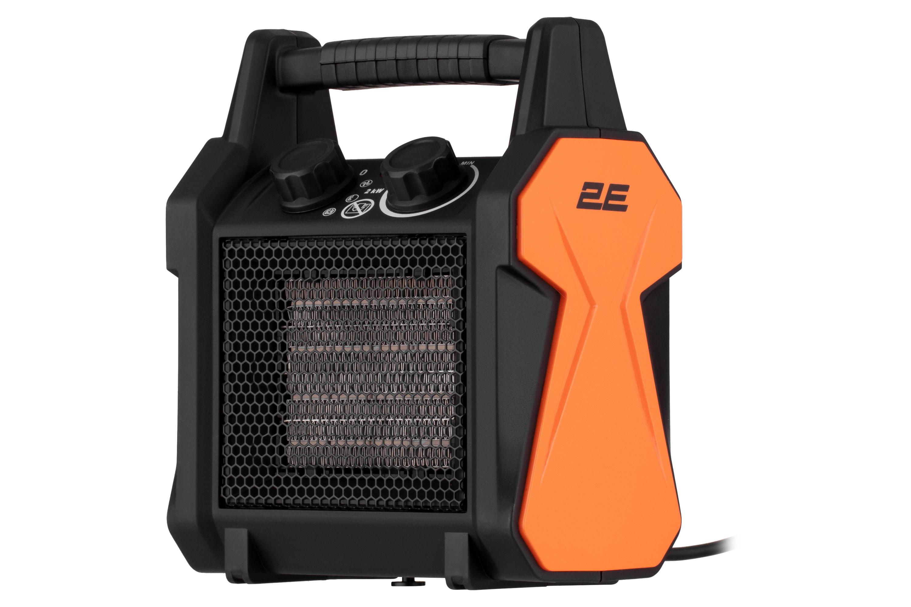 Переносная керамическая тепловая пушка 2 кВт спереди — компактный обогреватель для 20 м²