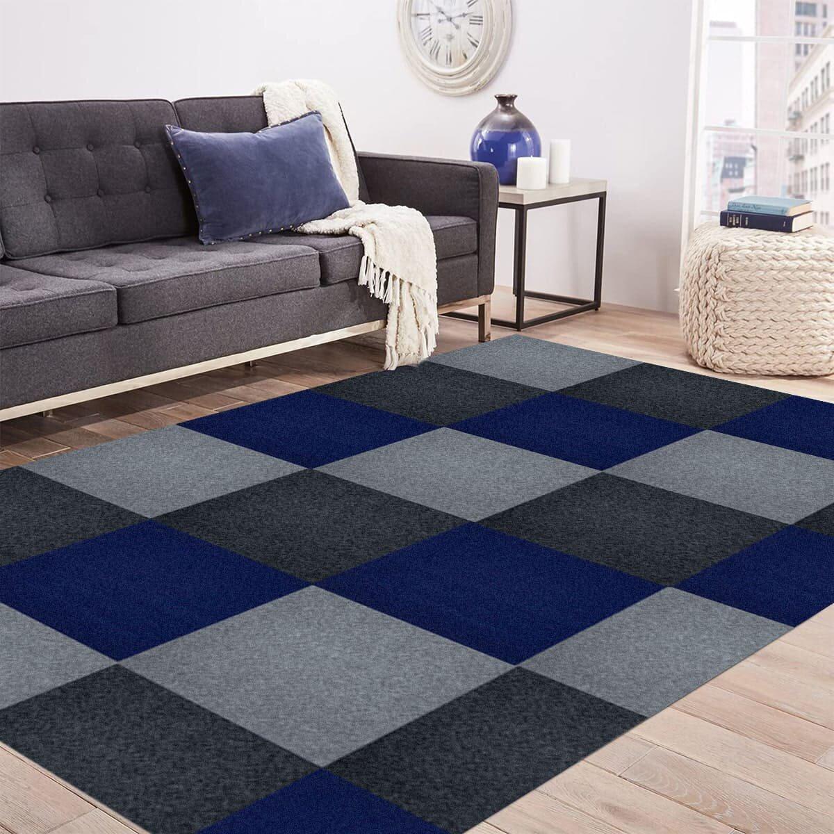 Ковролиновая плитка темно-серая в интерьере 600x600 самоклеящаяся