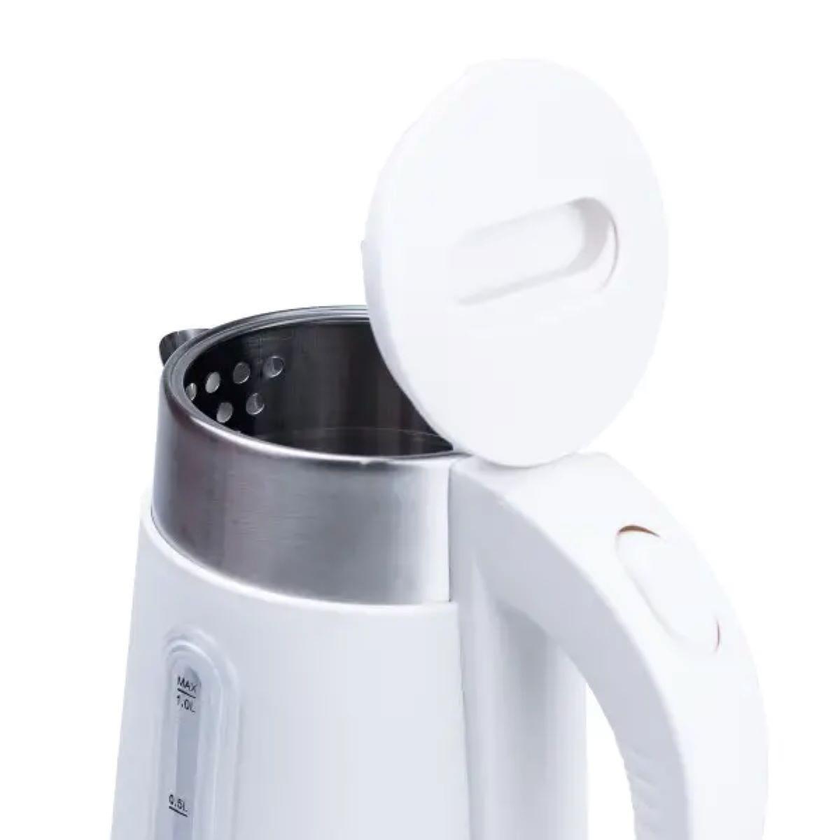 Чайник с открытой крышкой и стальным внутренним корпусом, скрытый нагревательный элемент