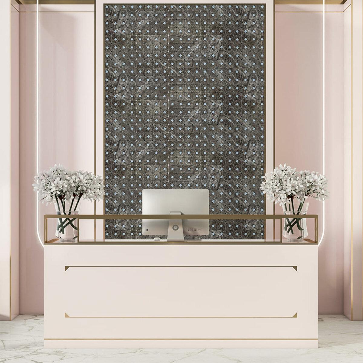 ПЭТ мозаика 30x30 в интерьере — декоративная панель для стен самоклеящаяся