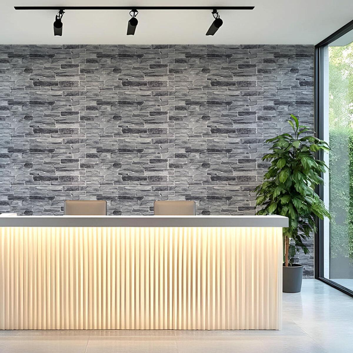 панели ПВХ под камень для интерьера, влагостойкие стеновые панели ПВХ в ванной, размер 960х480 мм