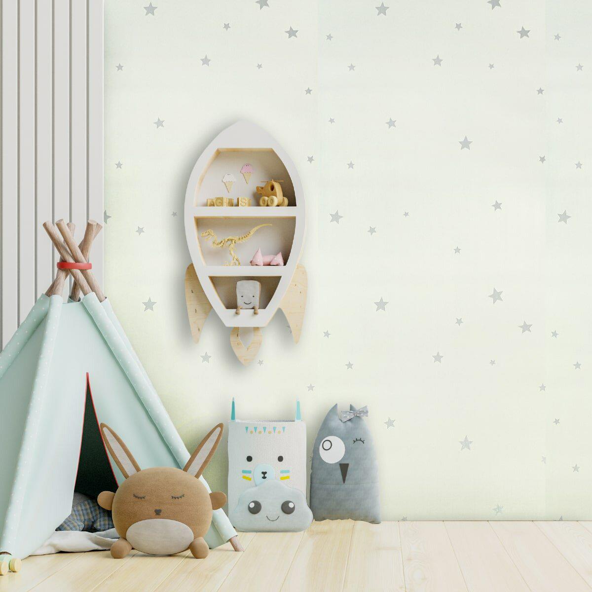 декоративная самоклеящаяся пленка звезды в интерьере детской, пленка для декора стен и дверей 0,45x10м